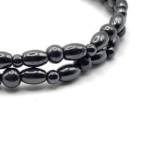 Double Strand Hematite Ankle Bracelet Magnetic 9in